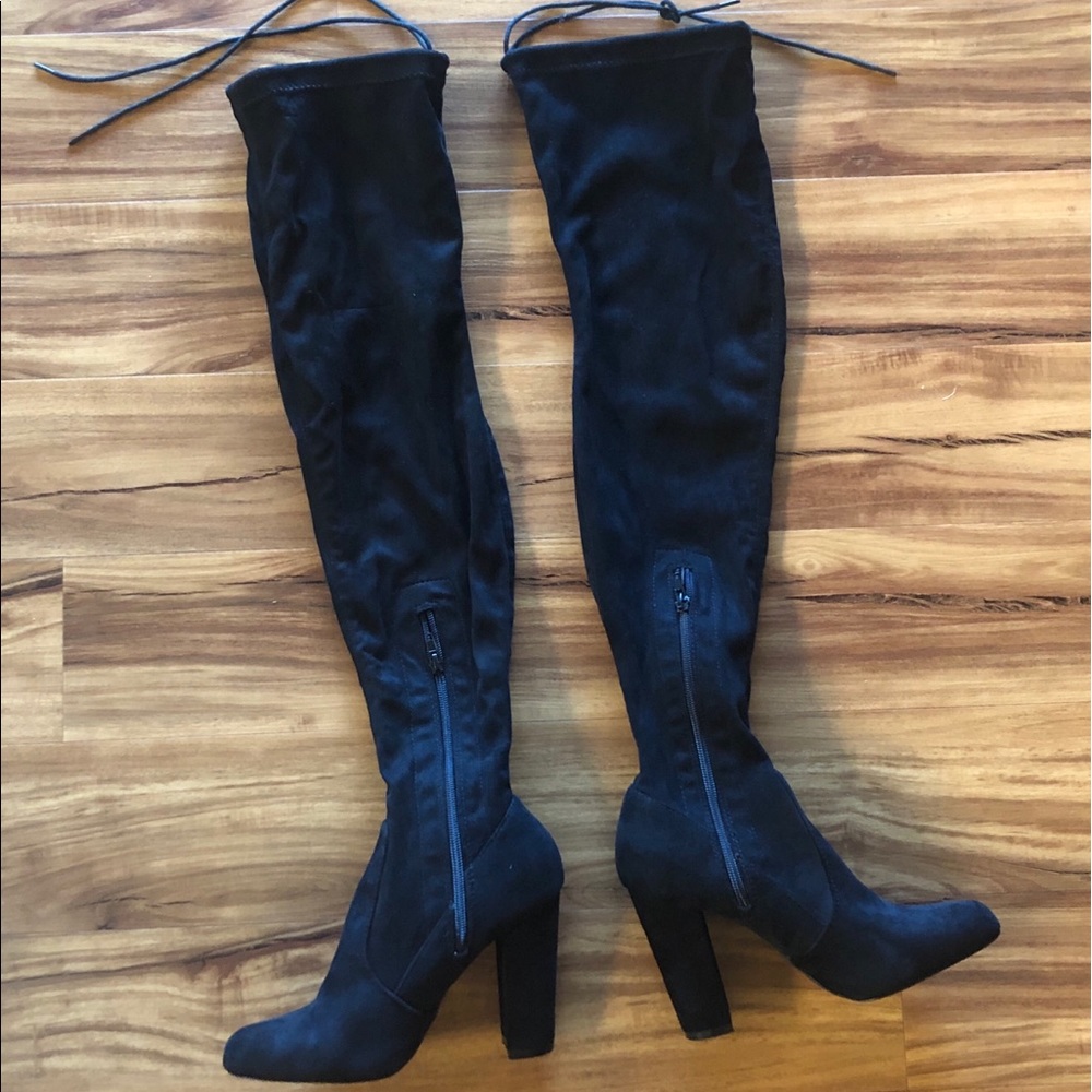 Lulus Thigh High Black Boots size 8
